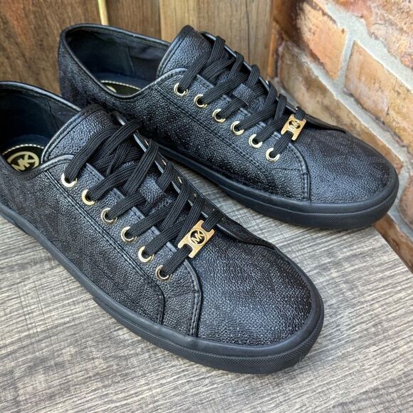 Michael Kors Boerum Sneakers Black MK Monogram Lasered Signature size 11 - Picture 9 of 16